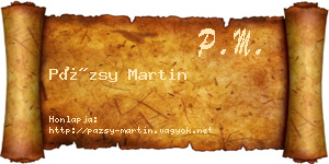 Pázsy Martin névjegykártya